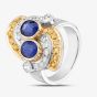 Second Hand Two Colour Gold 2.32ct Sapphire & 1.07ct Diamond Two Stone Fancy Ring 43361131