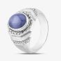 Second Hand Platinum 5.73ct Star Sapphire & 0.28ct Brilliant Cut Diamond Oval Cluster Ring 43361134