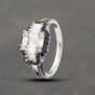 Second Hand 18ct White Gold Sapphire & 0.82ct Baguette Cut Diamond Cluster Ring 43361142