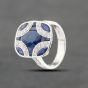 Second Hand 14ct White Gold Sapphire & 0.56ct Diamond Fancy Cushion Shape Cluster Ring 43361145