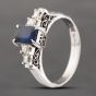 Second Hand Platinum 0.86ct Sapphire & 0.23ct Baguette Cut Diamond Five Stone Ring 43361152