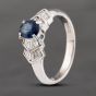 Second Hand Platinum 0.83ct Sapphire & 0.19ct Baguette Cut Diamond Dress Ring 43361155