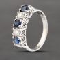 Second Hand Platinum 0.55ct Sapphire & 0.30ct Brilliant Cut Diamond Five Stone Ring 43361157
