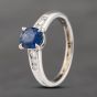 Second Hand Platinum 1.39ct Sapphire & 0.16ct Brilliant Cut Diamond Set Dress Ring 43361163