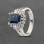 Second Hand Platinum 1.47ct Sapphire & 0.35ct Diamond Rectangle Cluster Ring 43361166