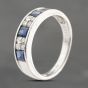 Second Hand Platinum 0.77ct Sapphire & 0.20ct Diamond Half Eternity Ring 43361174