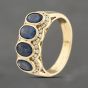 Second Hand 14ct Yellow Gold Sapphire & 0.25ct Diamond Multi Cluster Ring 43361178
