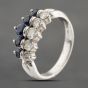 Second Hand Platinum Sapphire & 0.50ct Diamond Graduated Two Row Ring 43361179
