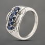 Second Hand Platinum 1.21ct Sapphire & 0.38ct Diamond Three Row Ring 43361187