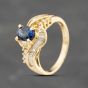 Second Hand 18ct Yellow Gold 1.43ct Sapphire & 0.73ct Diamond Oval Cluster Ring 43361194