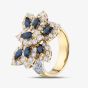 Second Hand 18ct Yellow Gold 1.24ct Sapphire & 1.71ct Brilliant Cut Diamond Butterfly Cluster Ring 43361202