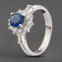 Second Hand Platinum 1.04ct Sapphire & 0.52ct Brilliant Cut Diamond Cluster Ring 43361205