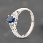 Second Hand Platinum 0.79ct Sapphire & 0.10ct Brilliant Cut Diamond Oval Cluster Ring 43361208