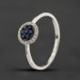 Second Hand 9ct White Gold Sapphire & Diamond Round Cluster Ring 43361219