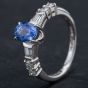 Second Hand Platinum Oval Ceylon 1.42ct Sapphire & 0.41ct Diamond Dress Ring 4336142