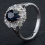 Second Hand 14ct White Gold 2.10ct Sapphire & Brilliant 1.03ct Diamond Cluster Ring 4336146