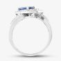 Second Hand 18ct White Gold 1.34ct Sapphire & 0.74ct Diamond Double Cluster Crossover Ring 4336155231
