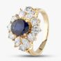 Second Hand 18ct Yellow Gold 1.46ct Sapphire & 1.80ct Diamond Cluster Ring 433615632