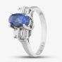 Second Hand Platinum 1.81ct Sapphire & 0.34ct Baguette Cut Diamond Five Stone Ring 433615743