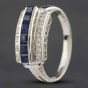 Second Hand Platinum Sapphire & Brilliant Cut Diamond Three Row Dress Ring 433615752