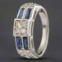 Second Hand Platinum 0.63ct Sapphire & 0.34ct Brilliant Cut Diamond Dress Ring 433615770