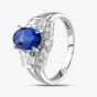 Second Hand Platinum 2.40ct Sapphire & 0.50ct Diamond Multi Cut Shoulder Set Solitaire 4336158