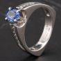 Second Hand 14ct White Gold Oval Sapphire & Diamond Ring 4336171