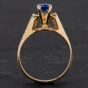 Second Hand 14ct Yellow Gold Oval Sapphire & Diamond Ring 4336179