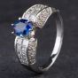 Second Hand 18ct White Gold Oval 1.28ct Sapphire & 1.06ct Diamond Ring 4336282