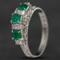 Second Hand Platinum 0.67ct Emerald & 0.28ct Diamond Graduated Seven Stone Ring 4337101