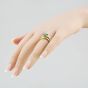 Second Hand 18ct Yellow Gold Emerald & Baguette Cut Diamond Three Row Ring 43371031