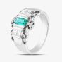 Second Hand Platinum Emerald & Emerald Cut Diamond Fancy Ring 43371047