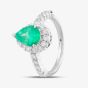 Second Hand Platinum 1.43ct Emerald & 0.70ct Brilliant Cut Diamond Pear Shaped Cluster Ring 4337104