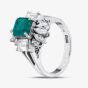 Second Hand Platinum 1.32ct Emerald & 1.14ct Diamond Cluster Ring 43371076