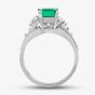 Second Hand Platinum 1.04ct Emerald & 0.12ct Brilliant Cut Diamond Seven Stone Ring 433715735