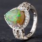 Second Hand 14ct 3.34ct Opal & 0.78ct Diamond Cluster Ring 4338018