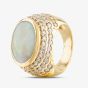 Second Hand 14ct Yellow Gold 6.25ct Opal & 2.15ct Brilliant Cut Diamond Large Oval Cluster Ring 4338034