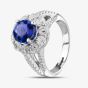 Second Hand 18ct White Gold 1.81ct Tanzanite & 2.03ct Diamond Round Halo Ring 4338036