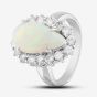 Second Hand Platinum 2.69ct Opal & 1.04ct Brilliant Cut Diamond Pear Shape Cluster Ring 43381002