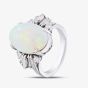 Second Hand Platinum Certificated 3.64ct Opal & 0.51ct Diamond Oval Dress Ring 43381012