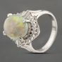 Second Hand Platinum 2.96ct Opal & 0.52ct Diamond Oval Cluster Ring 43381020