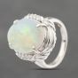 Second Hand Platinum 4.01ct Opal & 0.11ct Diamond Oval Dress Ring 43381027