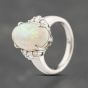 Second Hand Platinum 5.13ct Opal & 0.29ct Diamond Oval Dress Ring 43381029