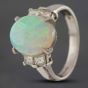 Second Hand Platinum 3.42ct Opal & 0.36ct Baguette Cut Diamond Dress Ring 433815765