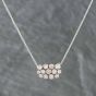 Second Hand 14ct White Gold Brilliant Cut Diamond Bubble Cluster Pendant & 16 Inch Trace Chain 4314155110