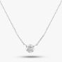 Second Hand 14ct White Gold 0.72ct Brilliant Cut Diamond Pendant & 16-18 Inch Trace Chain 4314155117