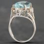Second Hand Platinum 7.93ct Aquamarine & 0.08ct Brilliant Cut Diamond Oval Dress Ring 43401007