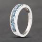 Second Hand 18ct White Gold 0.65ct Aquamarine Channel Set Half Eternity Ring 43401018