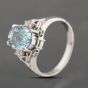 Second Hand Platinum 1.53ct Aquamarine & 0.05ct Diamond Oval Dress Ring 43401019