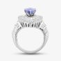 Second Hand 14ct White Gold Oval Cut Tanzanite & Diamond Marquise Cluster Ring 43411000